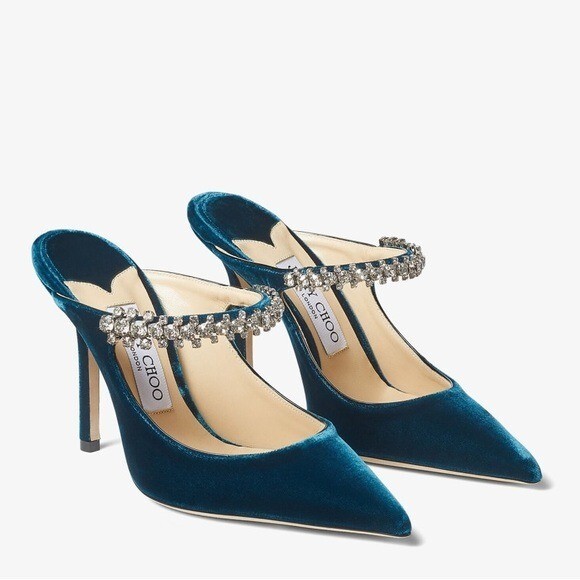 New Jimmy Choo Bing 100 Dragonfly Velvet Pumps with Crystal New Jimmy Choo Bing 100 Dragonfly Velvet Pumps with Crystal