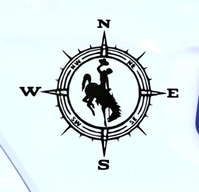 COMPASS COWBOY BRONCO Vinyl Decal -Sticker for Jeep Car Truck Bumper Wall Window