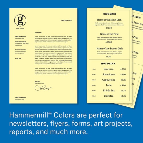Hammermill Colors 8.5 x 11 Canary Yellow Colored Copy Paper 10 Ream 5000 Sheets - Picture 3 of 9