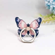 Universal 360  Rotating Ring Buckle Pink Butterfly Phone Holder Brand Gift New