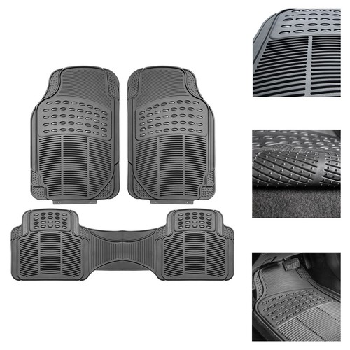 4pcs Set Car Rubber Black Floor Mat Weather Protection Non