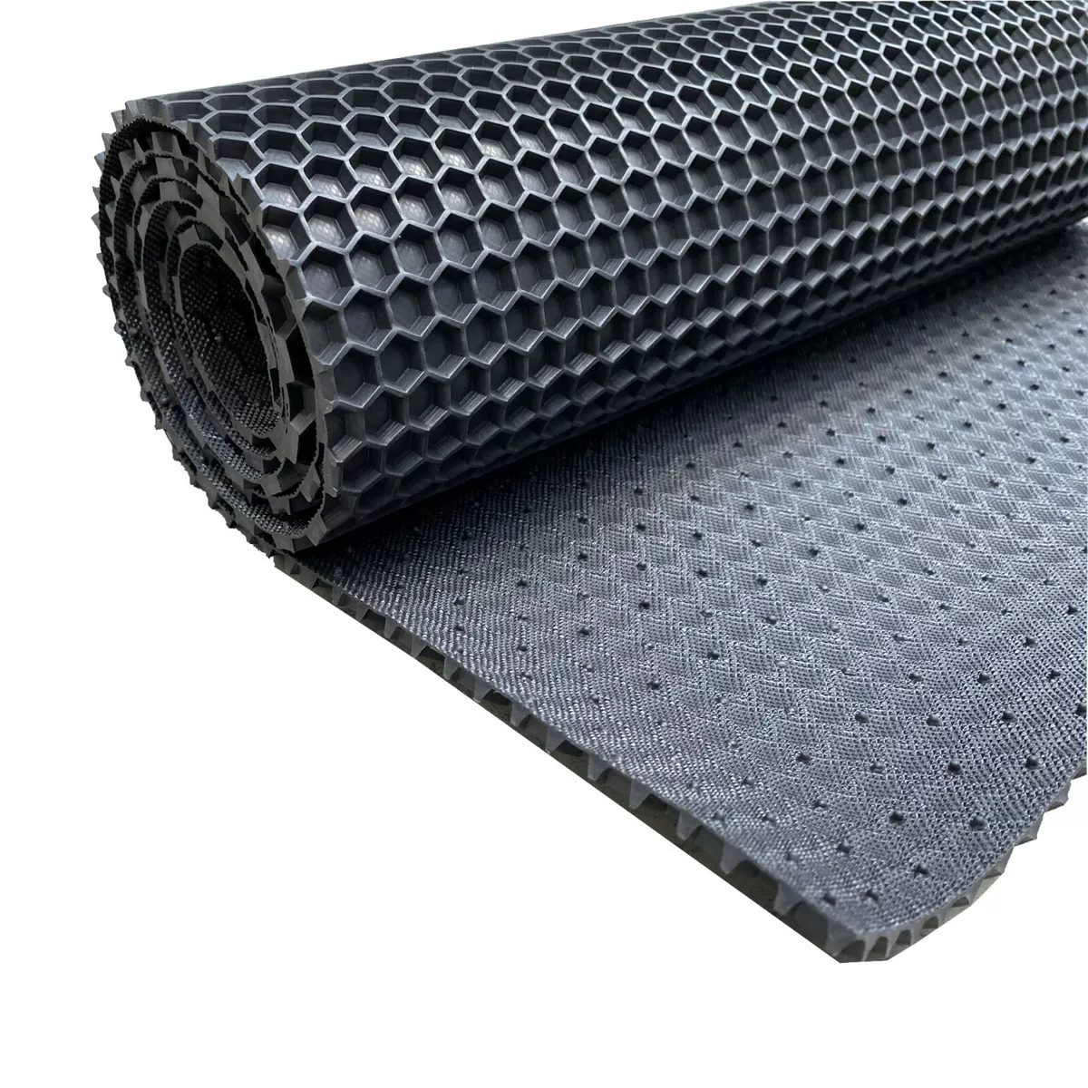 Smooth Honeycomb Matt Black Rubber Flooring Matting for Garage, Van or Car  Roll