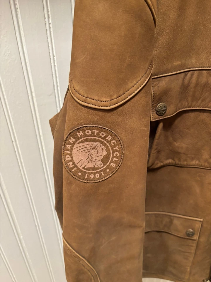 Chaqueta de cuero marrón para hombre Indian Motorcycle 3XL - ¡¡Apenas usada!!! Foto 2 de 4