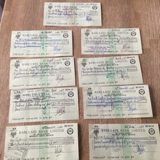 Vintage Barclays Bank Used Cheques Bromley Kent Branch 1967 X 9