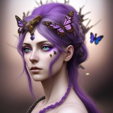 Butterfly Girl Sticker Purple Princess Crown Warrior Power Strong Woman 3 Inch 