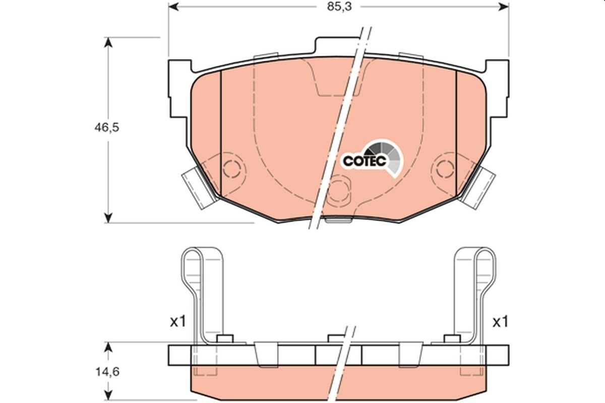 GDB3170 TRW Brake Pad Set, disc brake for HYUNDAI,HYUNDAI (BEIJING)