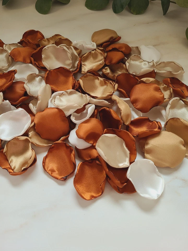100 терракотовых лепестков роз богемное нейтральное бежевое цветочное украшение осень свадебный декор - Изображение 4 из 4