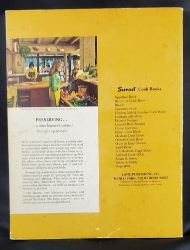 VINTAGE SUNSET HOME CANNING PRESERVING, FREEZING, DRYING BOOK -7TH PRINTING 1975 - Picture 3 of 8