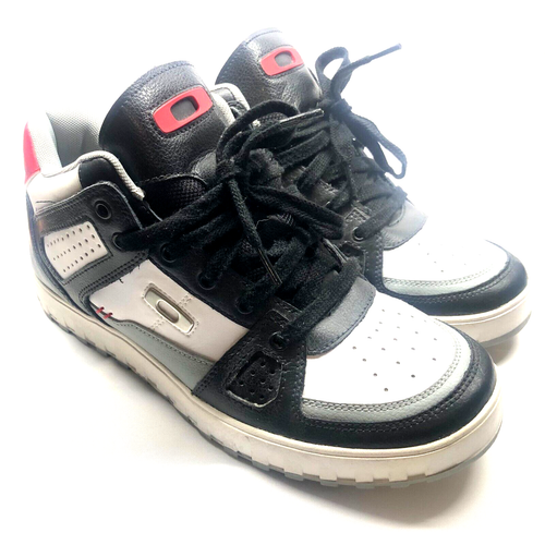 ZAPATOS OAKLEY MEGAJOULE MID TOP RAROS Para hombres 10 Tenis de Cuero con Iconos Plateados - Imagen 2 de 8