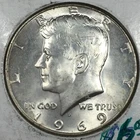 1969-D Kennedy Half Dollar Brilliant Uncirculated (BU) KM#202a 40% Silver 5964-A
