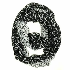 Wrapables Bird Print Infinity Scarf, Back and White