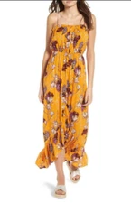 One Clothing Floral Tulip High Low Dress Yellow Size S 3264