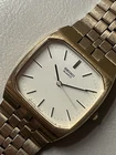 Seiko Tank TV Mens Quartz Gold Plated 7810-5019 Vintage Watch No Date