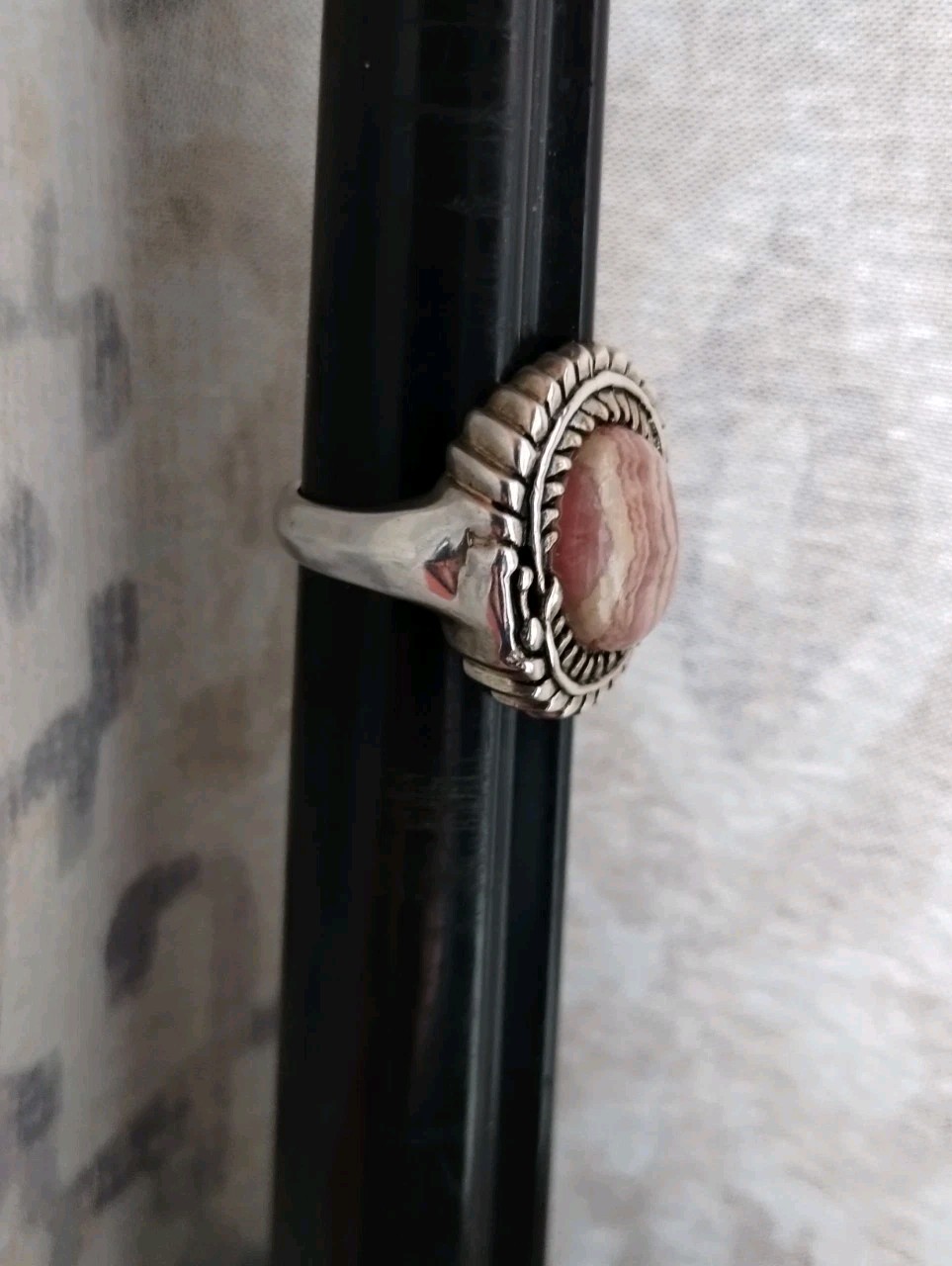 Sterling Silver Ring 925 Signed BBJ Rhodochrosite… - image 3