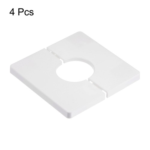 4pcs Wall Split Flange Plastic Square Escutcheon Plate 33mm Dia Pipe White - Picture 3 of 7