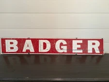 UW Madison Badger LARGE Reclaimed Street Sign – Vintage Hand-Painted Steel Art