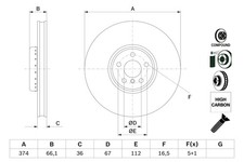 F�r BMW 2 (G42, G87), 3 (G20, G80, G28), 4 Bremsscheibe 1 St�ck. Vorderseite