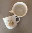 Set of 2 VINTAGE RETIRED CORELLE COFFEE Tea CUPS MUGS  SPRING MEADOW Milk Glass  — photo 2