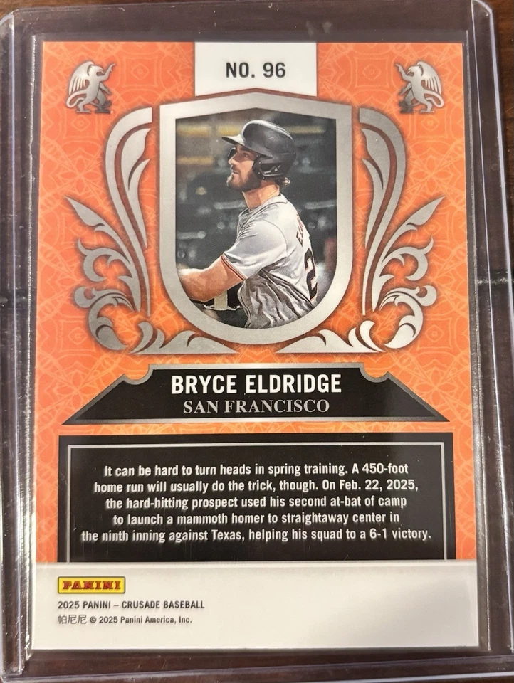 2025 Panini Crusade - Bryce Eldridge, Bryce Eldridge #96 Blue Cracked Ice (RC) - Image 2 of 2