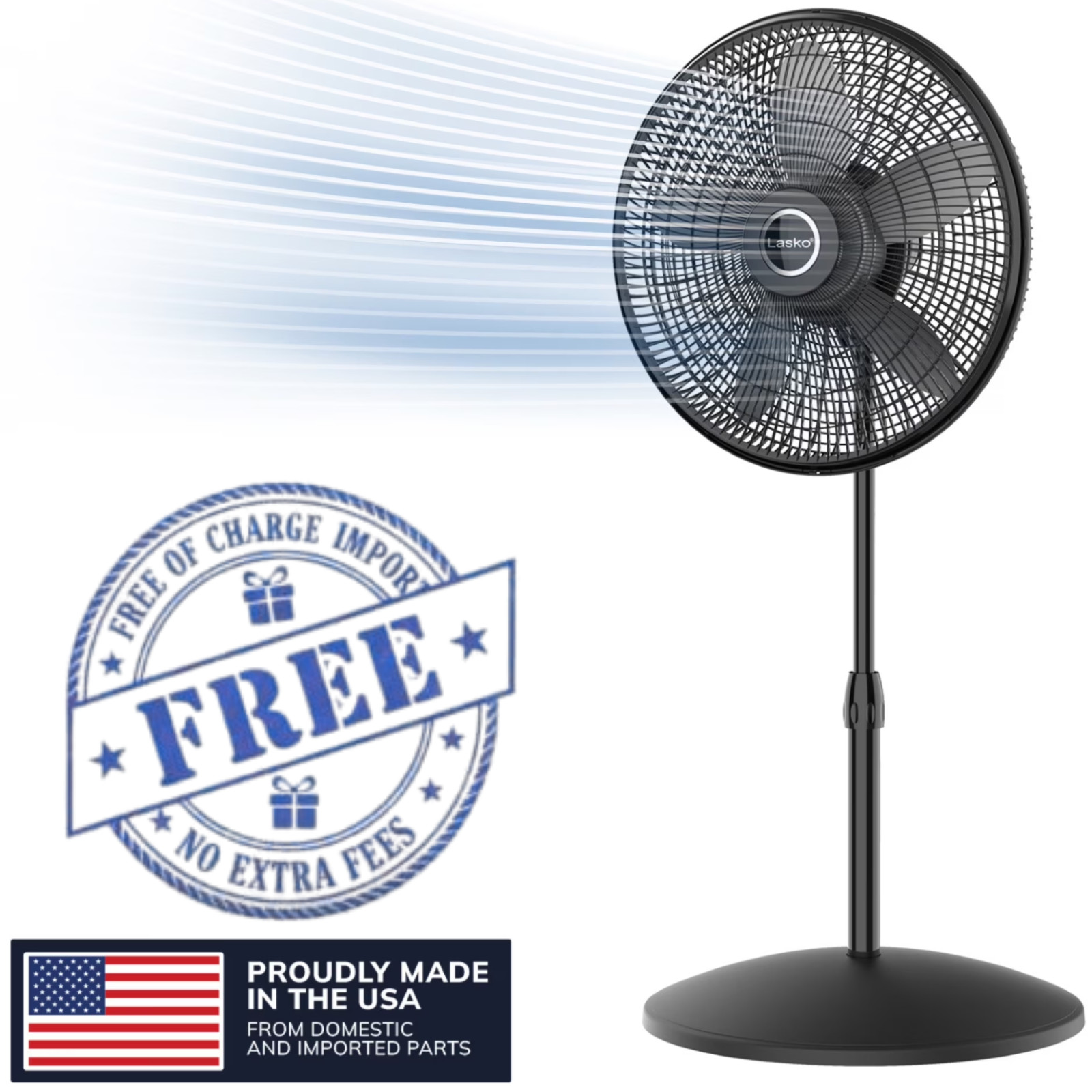 Lasko Cyclone 18" Pedestal Fan 3-Speed Oscillating Adjustabl