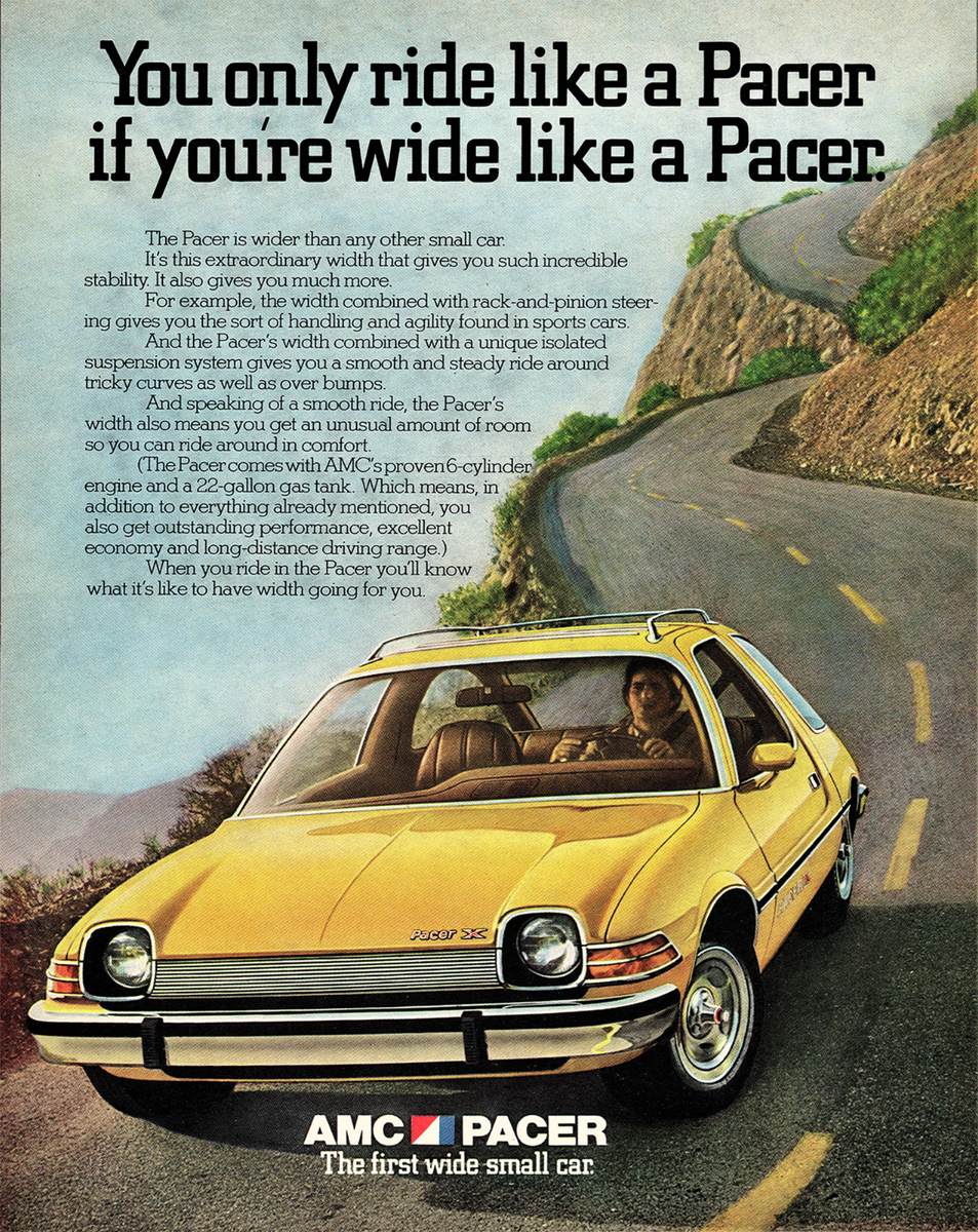Vintage AMC Pacer SX Ad Retro Wide Small Car Poster - 12X16/16X20