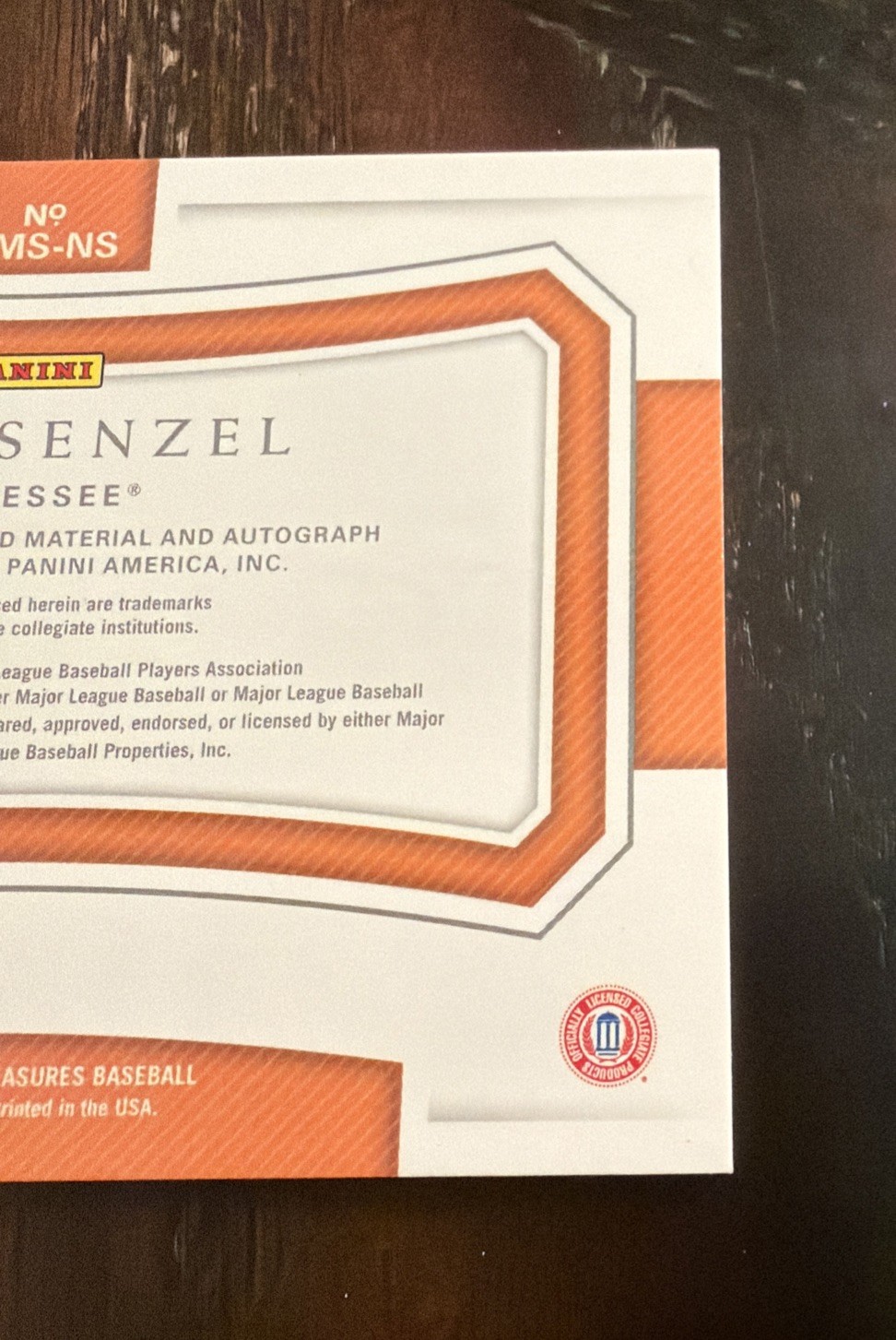 Nick Senzel 2018 Panini National Treasures Baseball Patch Auto /49 Tennessee 🔥 view 6
