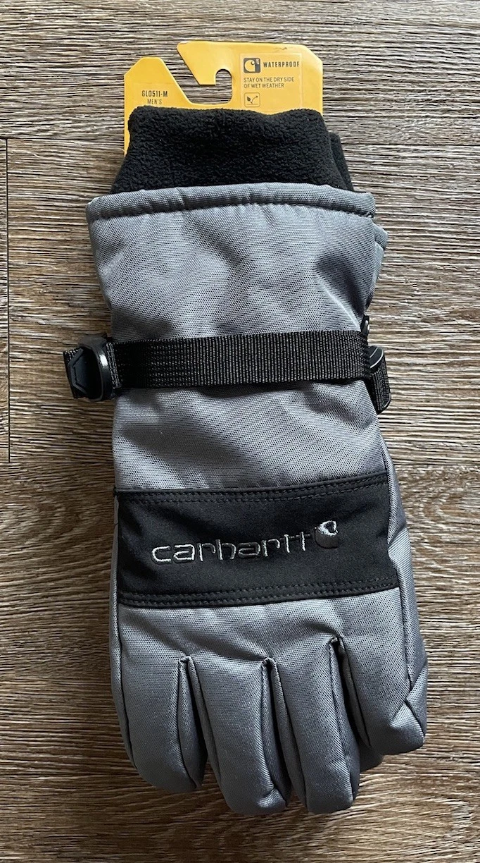 NWT Carhartt Men's Waterproof Insulated Gloves Small GLO511-M Gray