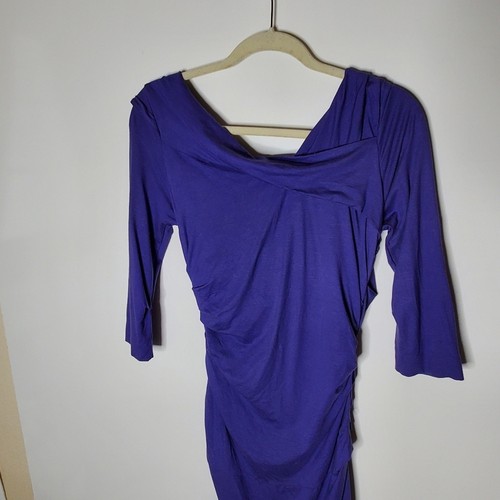 Diane von Furstenberg Ruched Bentley Short Dress Purple Cocktail Party Size Med - Picture 11 of 14