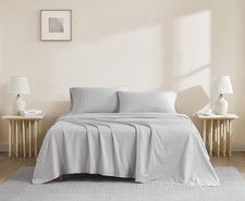 Linen Closet 100 Organic Cotton King Sheet 4 Pcs Set Crisp Percale, Lightweig