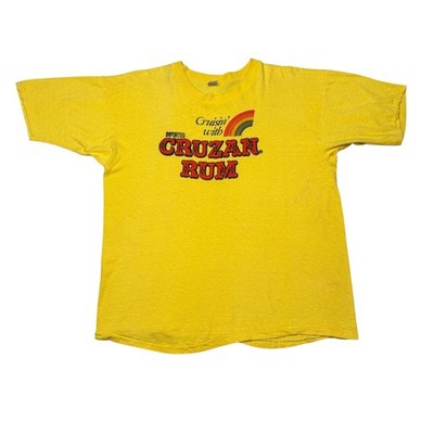 Vintage 70s Cruisin With Cruzan Rum Shirt Men's XL Mayo Spruce