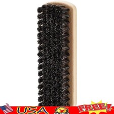 Compact Shoe Brush Dual Sided Bristles Ergonomic Wooden Handle Travel Ready New