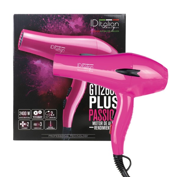 Secador de Pelo 2400W Profesional 3 Temperaturas 2 Velocidades Iónico