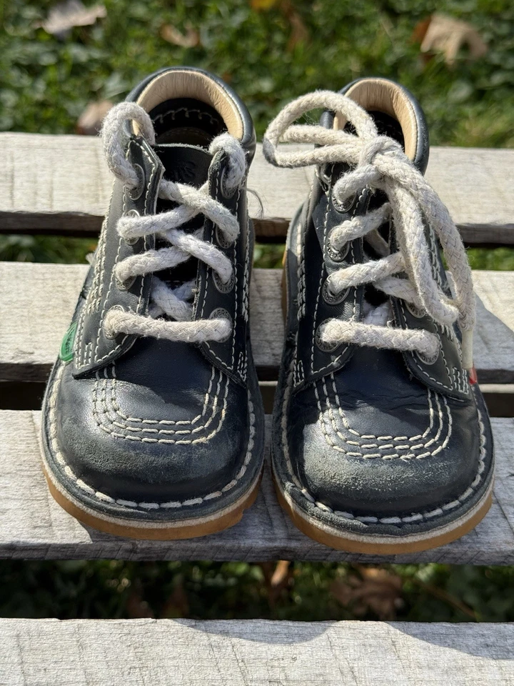 Botas Kickers Kick Hi de cuero azul marino para niños pequeños EU 22 / US 6 Crée en France Foto 2 de 4