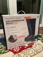 Sharper Image Air Compression Boots Flex Leg Recovery System Large/X-Large Blue