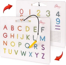 Magnetic Alphabet Tracing Board - Double Sided Letters & Numbers Magnetic Traci