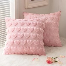 Valentines Pillow Covers 18x18 Inch Set of 2 18" x 18" Pack of 2 Pink