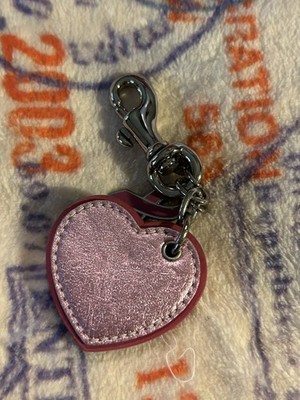 Vintage Coach Signature Pink Heart Breast Cancer Awareness Leather