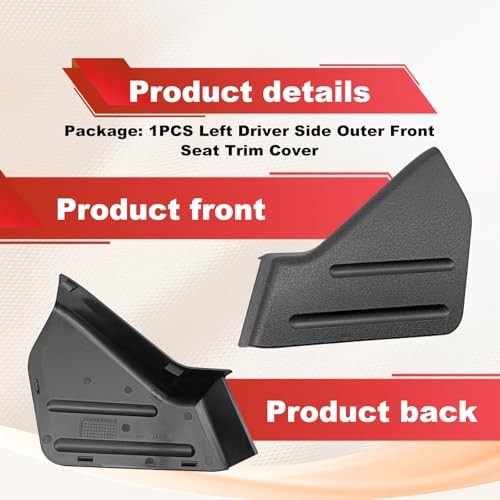 Left Front Driver Seat Trim Cover Panel Compatible with 2009-2014 F-150 Crew - Picture 3 of 8