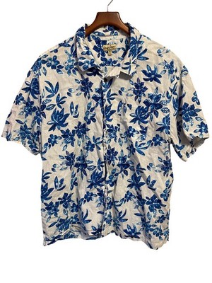 Chip & Pepper California Men s SS Button Up Hawaiian Shirt  XXL Linen Blend EUC