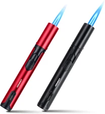 2 Pack Refillable Butane Torch Lighters Adjustable Jet Flame Pen for BBQ Candle
