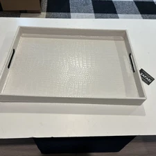 White American Atelier faux leather 19x14 serving tray