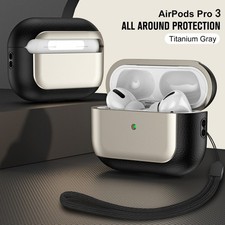 For Apple AirPods 4 / Pro3 / Pro 2 Plating Leather Case Earphone Protector Cover