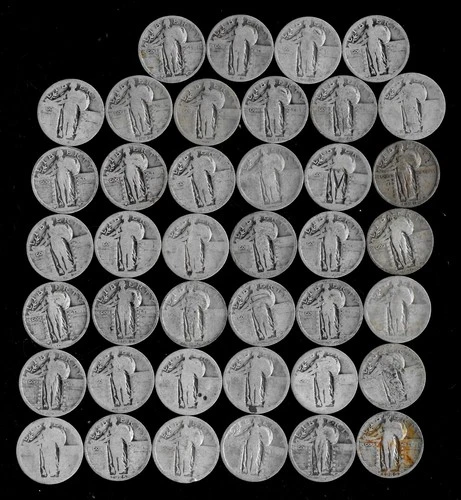 Standing Liberty Quarter Roll (NO DATE/DAMAGE) 90% Silver (40 Coins)  LOT B99