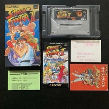 SFC Street Fighter II 2 W/Box Instructions  Super Famicom SFC Cartridge Tested