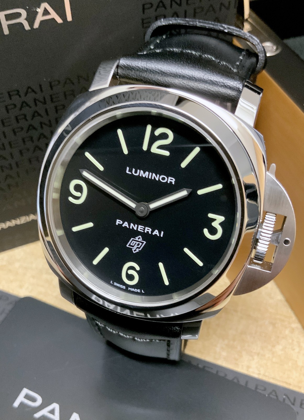 Panerai Luminor Base Logo PAM01000 44mm Black Dial Serviced in 2025 B&P 2019