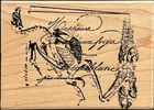 Limited Edition Nick Bantock Tamarind Bird Skeleton Nessieure Rubber Stamp RARE