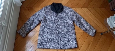 Doudoune / manteau réversible noir et panthère / léopard (taille L / 40) - Photo 1/4
