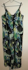 Old Navy Womens Black Floral Print Tiered Maxi Dress Spaghetti Straps XL Boho