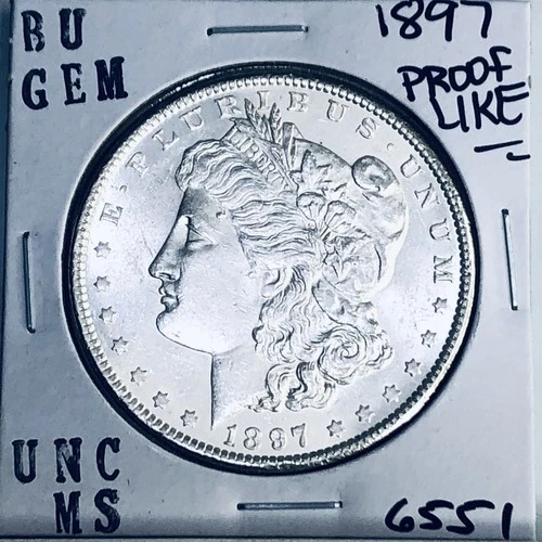 1897 BU GEM MORGAN SILVER DOLLAR UNC MS+++ U.S. MINT RARE COIN 6551