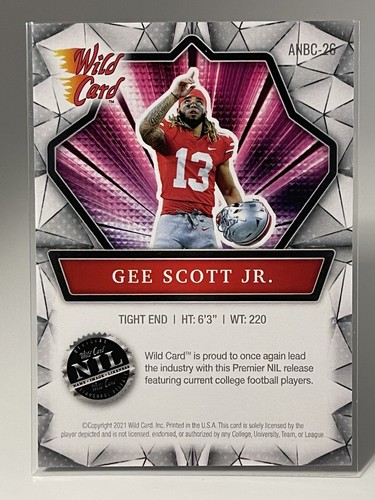 2021 Wild Card Alumination NIL Collegiate Edition Card #ANBC-26 Gee Scott Jr - Picture 2 of 2